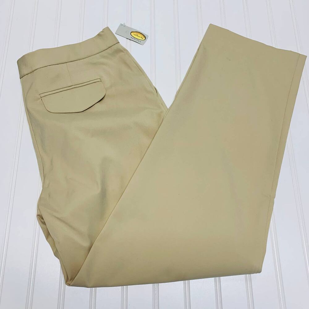 NWT Talbots Tan Khaki Chino Slacks Pants Sz 10 P